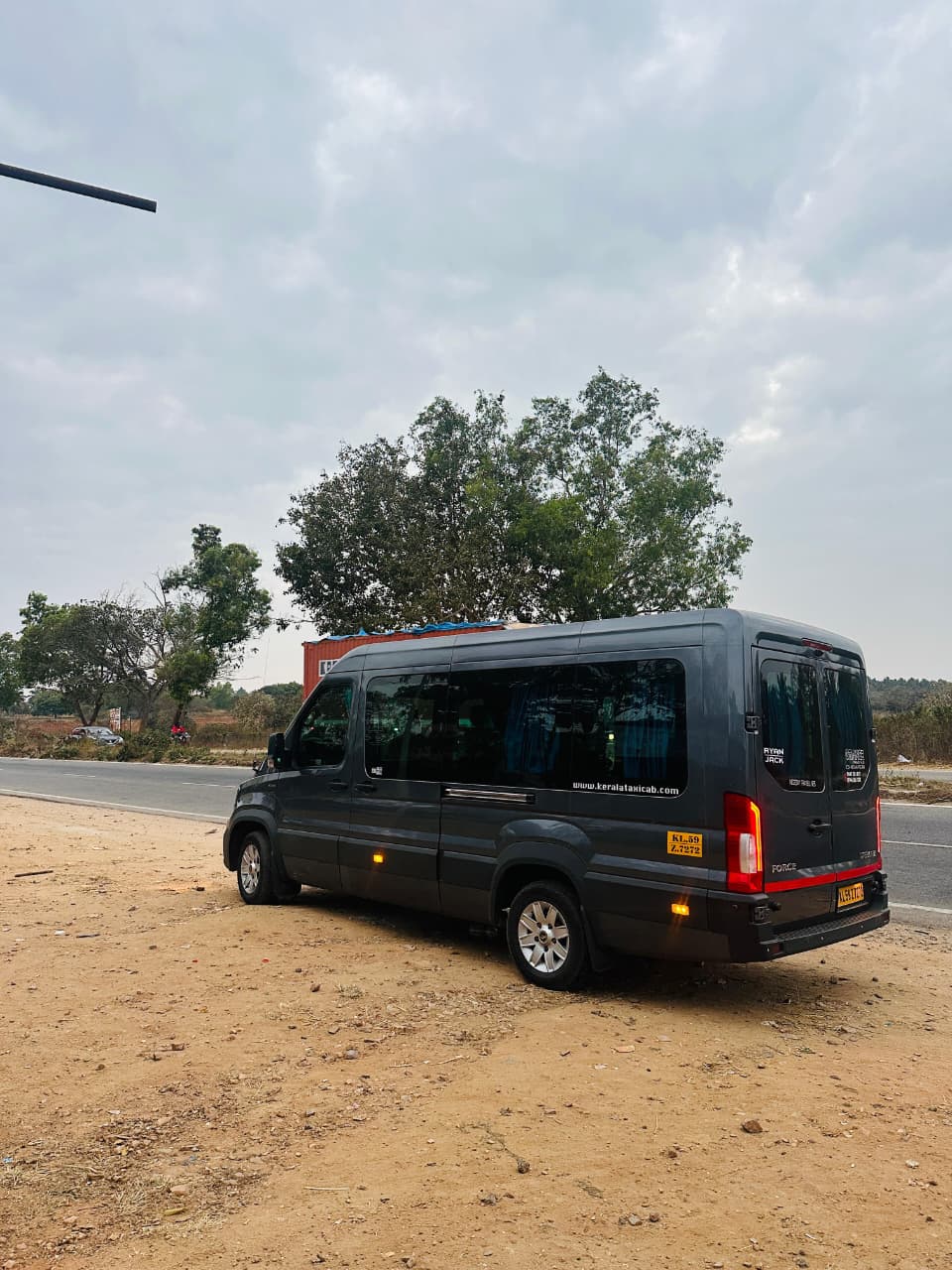 Force Urbania parked on a highway during an outstation trip