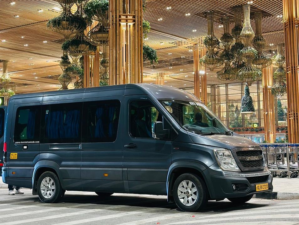 Force Urbania van waiting at the airport terminal for a group transfer