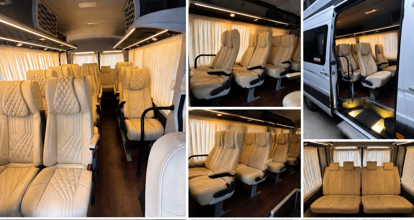 Reclining seats and cabin lighting in a Force Urbania