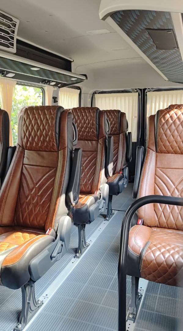 Force Urbania interior with quilted leather seats and a wide centre aisle